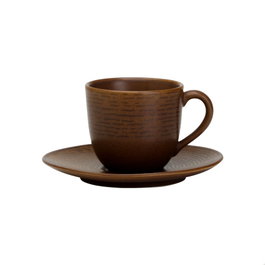 Avet Taza de Café con Plato Artist Brown con Capacidad de 120 ml